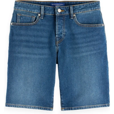 Afbeelding van Scotch &amp; Soda Ralston SLIM FIT Jeansshort, Heren, Maat: 28, Classic blue