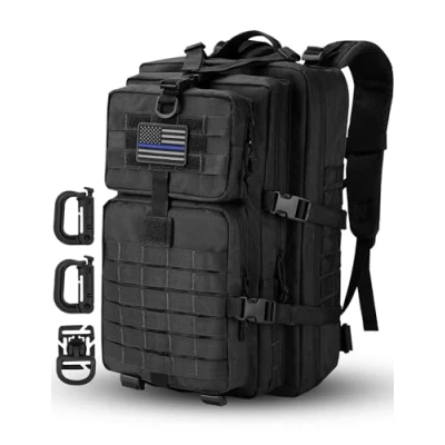 Afbeelding van Hannibal Tactical 40 l Militär Taktischer Rugzak US Cooper Leger Assault Pack 3 Tage Bug Out Go Bag Trekking Wanderrusack, zwart.