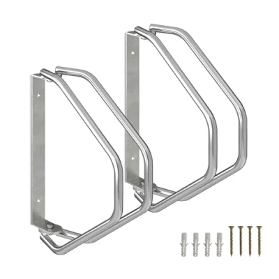 Afbeelding van fietsenrek muur set van 2 staal 180 graden draaibaar max. breedte banden: 5,5 cm