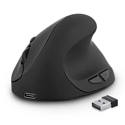Image de T&#039;nB Ergo Line Mini Souris verticale ergonomique 6 boutons sans fil 2.4 GHz récepteur USB noir