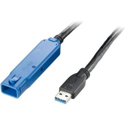 Afbeelding van LogiLink USB kabel 3.2 Gen1 A bus, stekker 10 m Zwart, Blauw Actief met signaalversterking UA0177