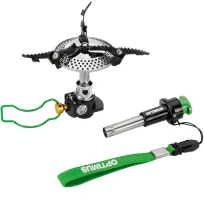 Afbeelding van OPTIMUS Crux Lite w Piezo Camping kooksysteem 3000W Brandtijd tot 60 minuten Minikoker Campingkooktoestel Nauwkeurige Vlamcontrole Aluminium Grijs