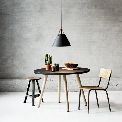 Afbeelding van Hanglamp Strap met metalen kap Ø 48cm zwart
