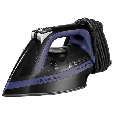 Afbeelding van Russell Hobbs Stoomstrijkijzer [One Temperatuur Technologie: Opt. voor alle stoffen] Plug&amp;Wind (2400 W, Sterke stoomstraal, keramische zool, eenvoudige opslag en reiniging, automatische