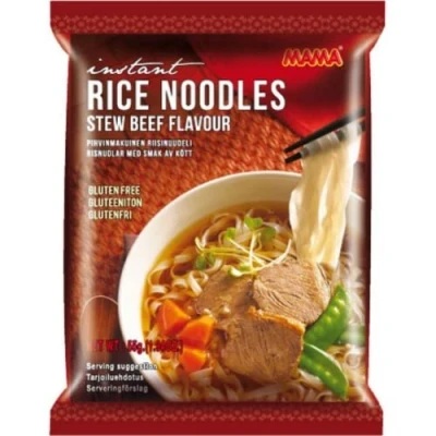 Image de MAMA Nouilles à riz instantané au goût du bœuf cuit la vapeur de type oriental Cuisine thaïlandaise authentique 24 x 55 g
