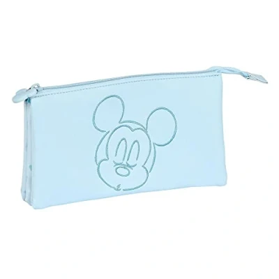 Afbeelding van Pennenetui met 3 vakken Mickey Mouse Clubhouse Baby Licht Blauw (22 x 12 cm)