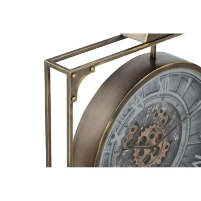 Afbeelding van Muurklok Home ESPRIT Zwart Gouden Kristal Ijzer 60 x 9 80 cm