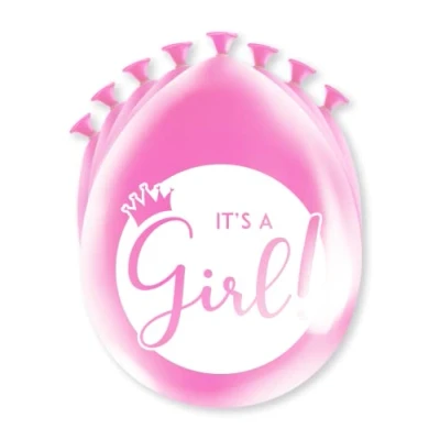Afbeelding van It&#039;s a Girl ballonnen roze 30cm 8 stuks