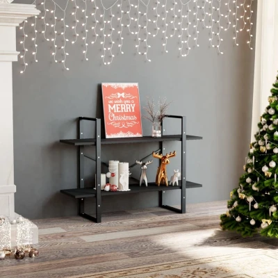 Afbeelding van Boekenkast met 2 schappen 100x30x70 cm spaanplaat grijs