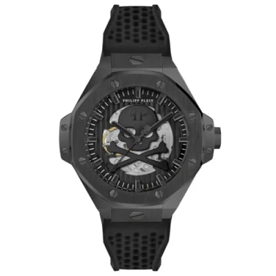 Afbeelding van Philipp Plein $Keleton Royal PWPFA0924 Horloge Siliconen Zwart Ø 46 mm