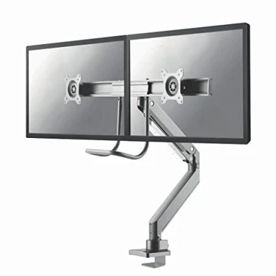 Afbeelding van Neomounts NM D775DXSILVER full motion monitorarm 2 schermen 10 32&quot; gasveer ruimtebesparend crossbar ontwerp 1 8 kg (2x) zilver