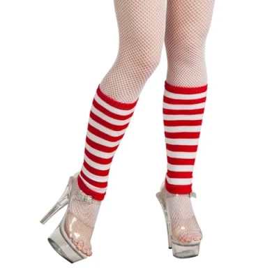 Afbeelding van Boland Beenwarmers Gestreept Rood Volwassenen Vrouwen Clown Circus