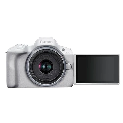 Afbeelding van Canon EOS systeemcamera R50 WIT + RF S 18 45 IS STM kit