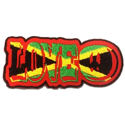 Afbeelding van Love Reggae Peace Paix patch om op te strijken, grootte: 9,6 x 4 cm