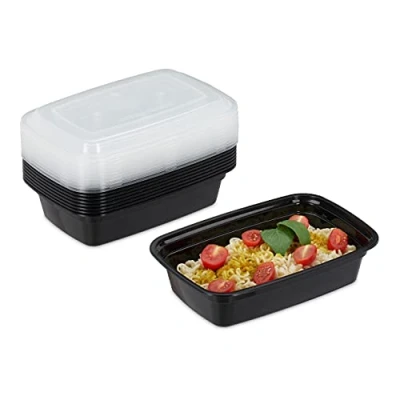 Afbeelding van Relaxdays meal prep bakjes set van 10 lunchbox 1l vershouddoos met deksel lekvrij