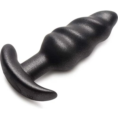 Afbeelding van XR Brands Vibrerende Siliconen Wervelplug met Afstandsbediening en 25 Snelheden black
