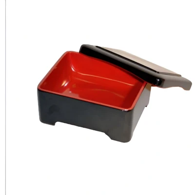 Afbeelding van YAKINIKU Bento Box Yumbox Lunchbox Voor Volwassenen Vershouddoos Zwart Met Bamboedeksel Inclusief Deksel Lepel Vork Mes en Snijplank Lunch Vakjes