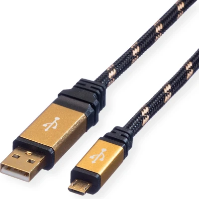 Afbeelding van ROLINE GOLD USB 2.0 Kabel, A Male Micro B Male, 1,8 m