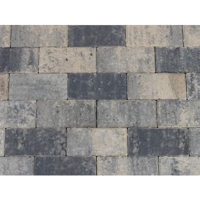 Afbeelding van Betonstraatsteen 21x10,5x8 cm grijs/zwart komo