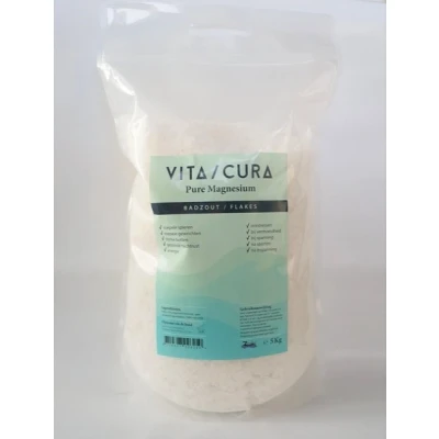 Afbeelding van Vitacura® Magnesium Zout / Flakes 5 Kilo Zechstein Inside® Vermindert spierkrampen, slapeloosheid en stress