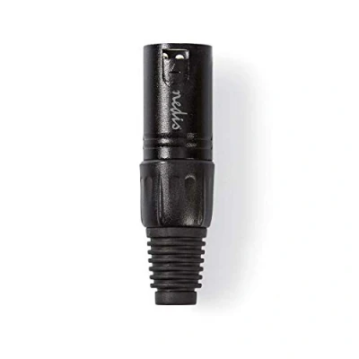Afbeelding van Nedis XLR Connector Recht Male Vernikkeld Solderen Diameter kabelinvoer: 5.0 mm Metaal Zwart 1 Stuks Polybag