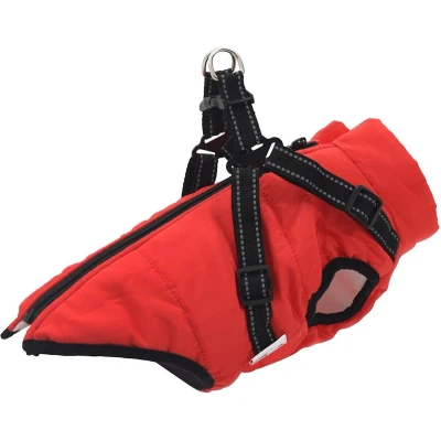 Afbeelding van vidaXL Hondenjas met harnas waterdicht reflecterend rood XL