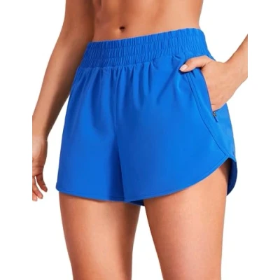 Afbeelding van CRZ YOGA Hardloopshorts voor dames, dolfijn, hoge taille, sneldrogend, Sprankelend blauw