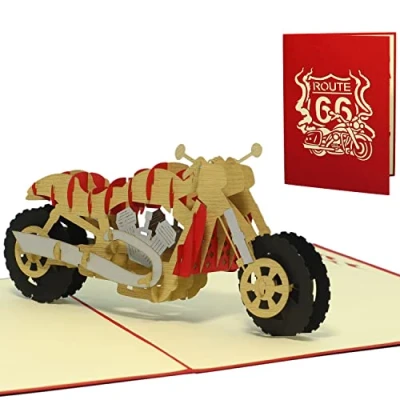 Afbeelding van LIN 17195 3D pop up verjaardagskaart voor motorfiets,