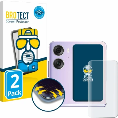 Afbeelding van BROTECT Screenprotector voor Oppo Find N2 Flip (Achterdisplay) Folie Beschermfolie matte volledig dekking (2 Stuks)