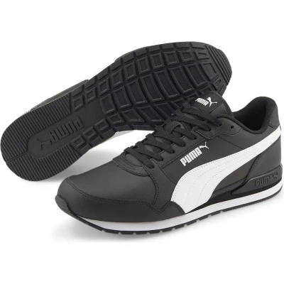 Afbeelding van puma ST Runner V3 Unisex Sneakers laag blackpuma white, Maat: 44, black white Leer en imitatieleer