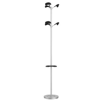 Afbeelding van Unilux Advantage kapstok met draaikop, in hoogte verstelbaar, 6 kledinghaken, paraplustandaard en afdruiprek, 180 x 28 cm, metaalgrijs/zwart