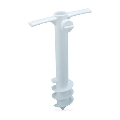 Afbeelding van Relaxdays parasolhouder grondboor grondanker parasol camping tuin 19 32 mm wit