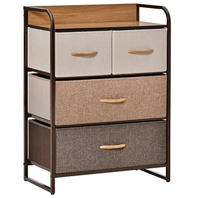 Afbeelding van HOMCOM Opbergkast, chiffonnier, 4 laden, stof, 58 x 29 78,5 cm, meerkleurig