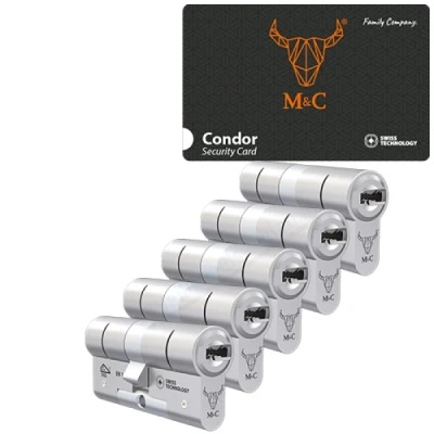 Afbeelding van 5 Gelijksluitende cilindersloten M&amp;C Condor SKG*** deurslotenprofielcilinder skg deurcilinder