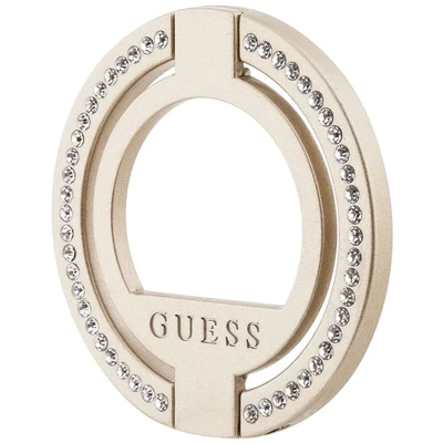 Afbeelding van Guess Rhinestones Magnetic Ring Stand (geschikt voor Apple MagSafe) Goud