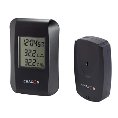 Afbeelding van Chacon Draadloze Thermometer Binnen en Buiten Weerstation Zwart