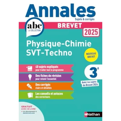 Afbeelding van ANNALES DU BREVET PHYSIQUE CHIMIE SVT TECHNOLOGIE 2025