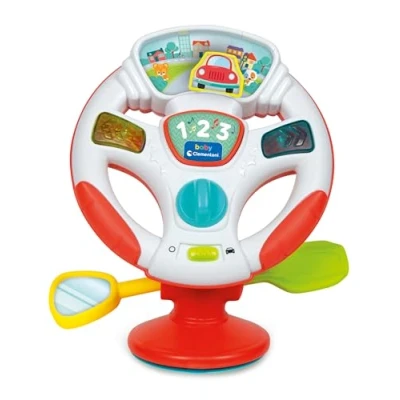 Afbeelding van Clementoni Speelgoedstuur voor kinderen, toren en vliegend rijden activiteit interactief cadeau met lichten geluiden, spel zuignap kinderstoel kinderen 6 36 maanden, batterijen