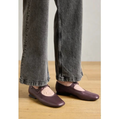 Afbeelding van Camper CASI MYRA Ballerina&#039;s met enkelbandjes, Dames, Maat: 35, Gobi beizos/black Leer