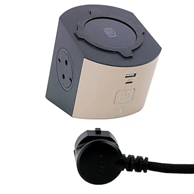 Afbeelding van Legrand Powercube Qi Draadloze Oplader Wireless Charger Stekkerdoos schakelaar USB A &amp; C Hub Stekkerblok Bureau Accessoires Randaarde Nederland Aluminium