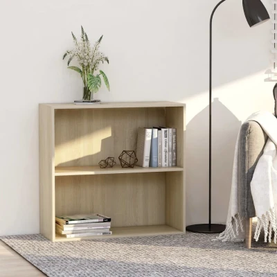 Afbeelding van vidaXL Boekenkast met 2 schappen 80x30x76,5 cm spaanplaat sonoma eiken