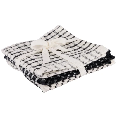 Afbeelding van Cosy &amp; Trendy Vaatdoekjes Stoff Black Chambray 30x30 cm 3 delig