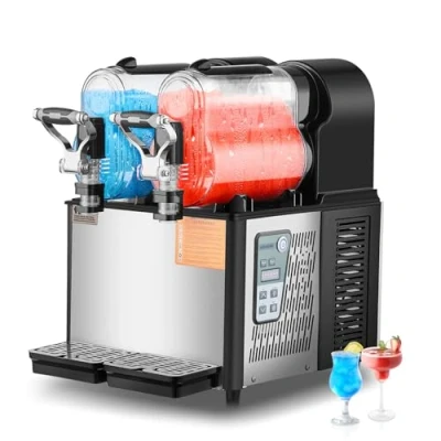 Image de VEVOR Machine à Granité Commerciale 2x3L pour Granitas Margarita Boisson Glacée