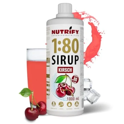 Afbeelding van NUTRIFY Vital Fitness Drink 1:80 Siroop, 1 liter, kersendrankconcentraat met vitaminen en L carnitine zonder suiker, voor 80 liter caloriearme sportdrank, 1000 ml