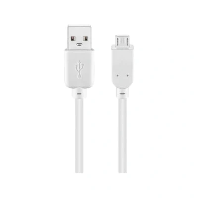 Afbeelding van USB Micro B naar A kabel USB2.0 tot 1A / wit 5 meter