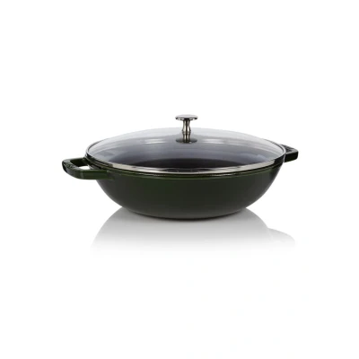 Afbeelding van Staub Wok Zwart 30 cm met glasdeksel