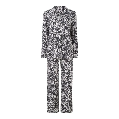Afbeelding van Pretty You dames Bamboo pyjamaset met contrasterende bies in de kleur Donkergrijs, maat: 38