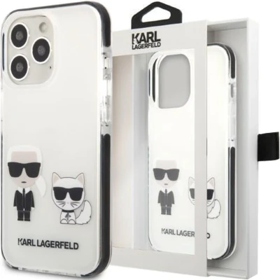 Afbeelding van Karl Lagerfeld KLHCP13LTPEKCW hoesje voor iPhone 13 Pro / hardcase wit Karl&amp;Choupette