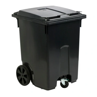 Afbeelding van Mini rolcontainer met 3 wielen 400 liter grijs