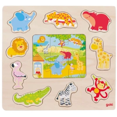 Afbeelding van Goki Puzzle zoo animals 30 x 27